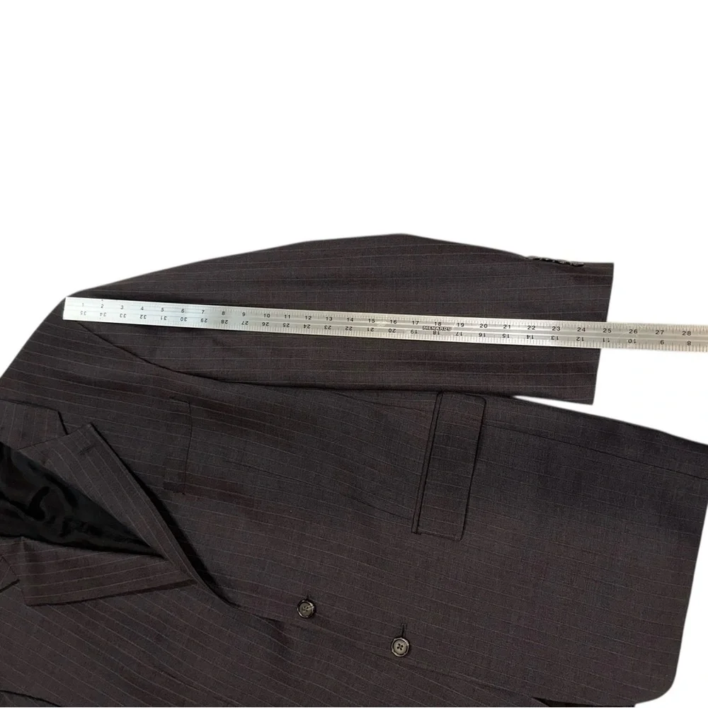 Ralph Lauren LRL 2-Pc Suit Pure Wool Made in Canada Grey Striped 44L / 38x30